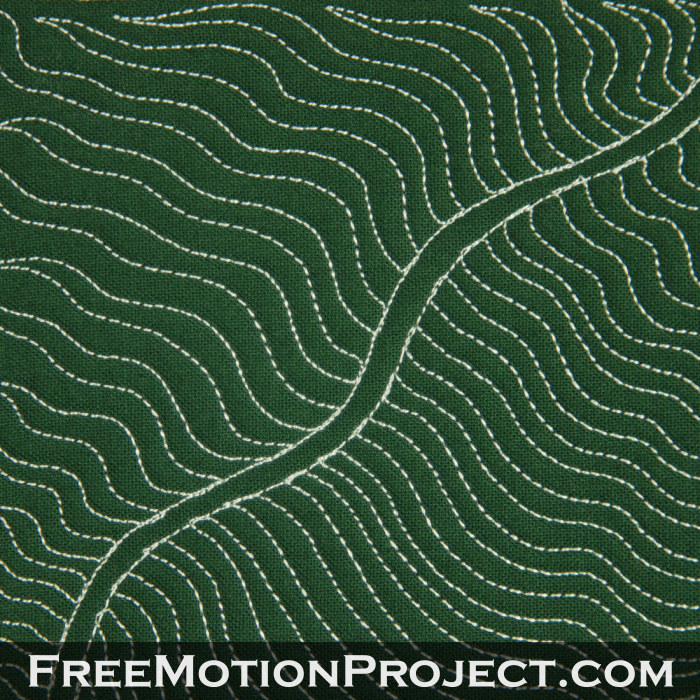 free motion quilting design fern and stem