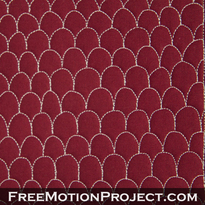 free motion quilting design sashiko shell