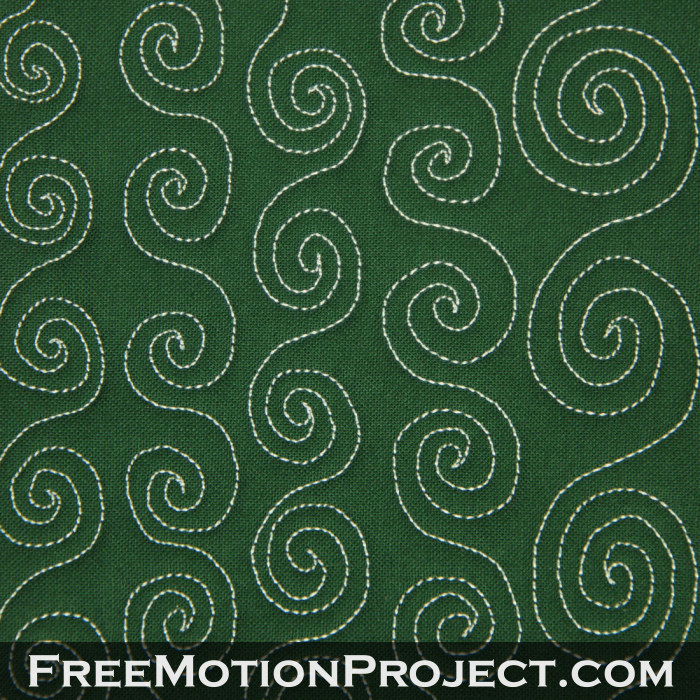 free motion quilting design spiral chain