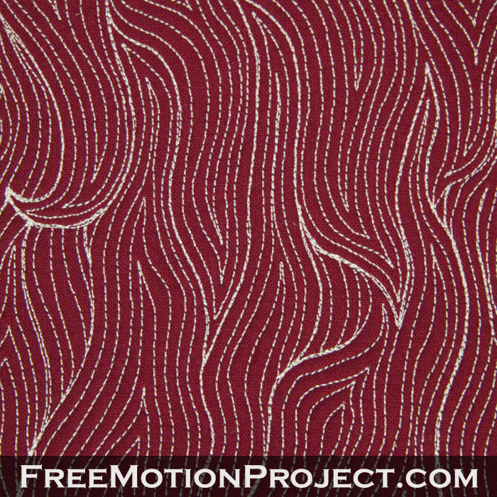free motion quilting design swirling flames