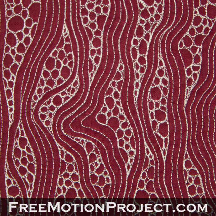 free motion quilting design pebbles in a stream