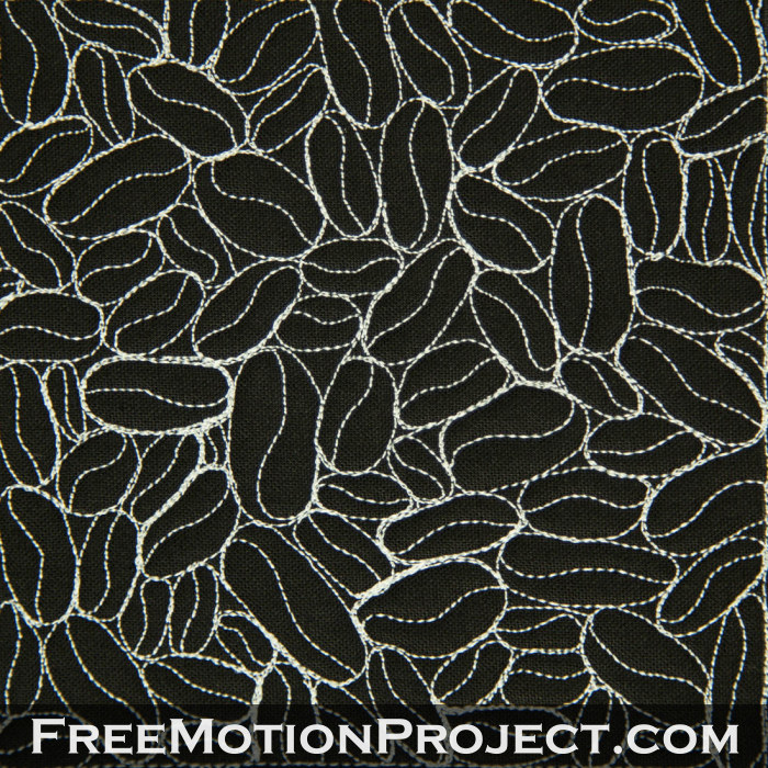 free motion quilting design coffee beans