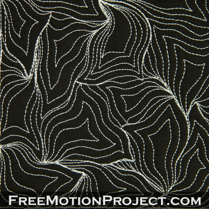free motion quilting design drunk pointy paisley