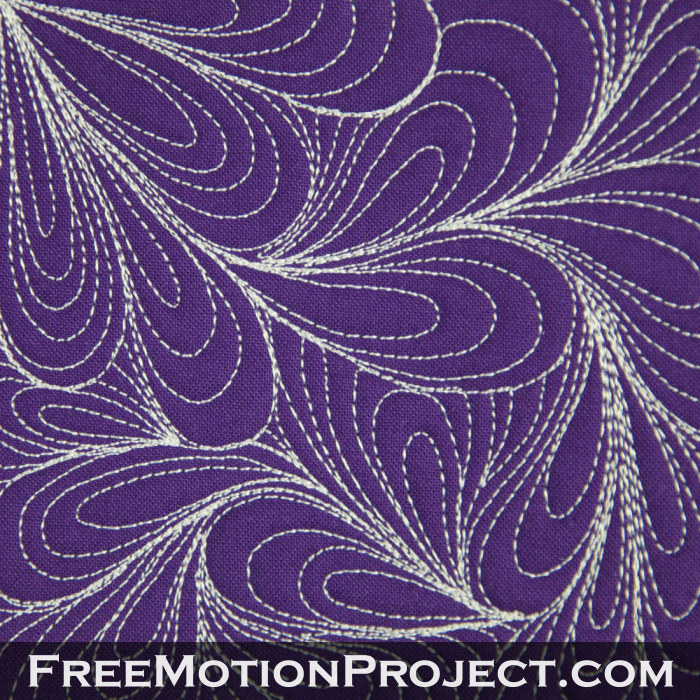 free motion quilting design mussel shell