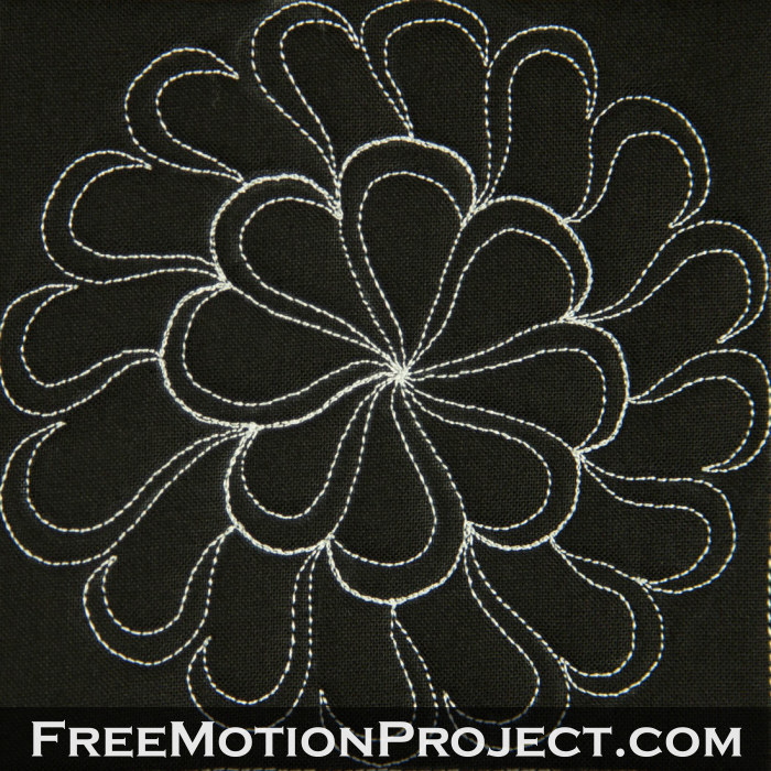 free motion quilting design sea anemones