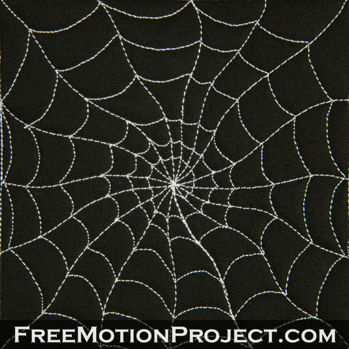 free motion quilting design spider web