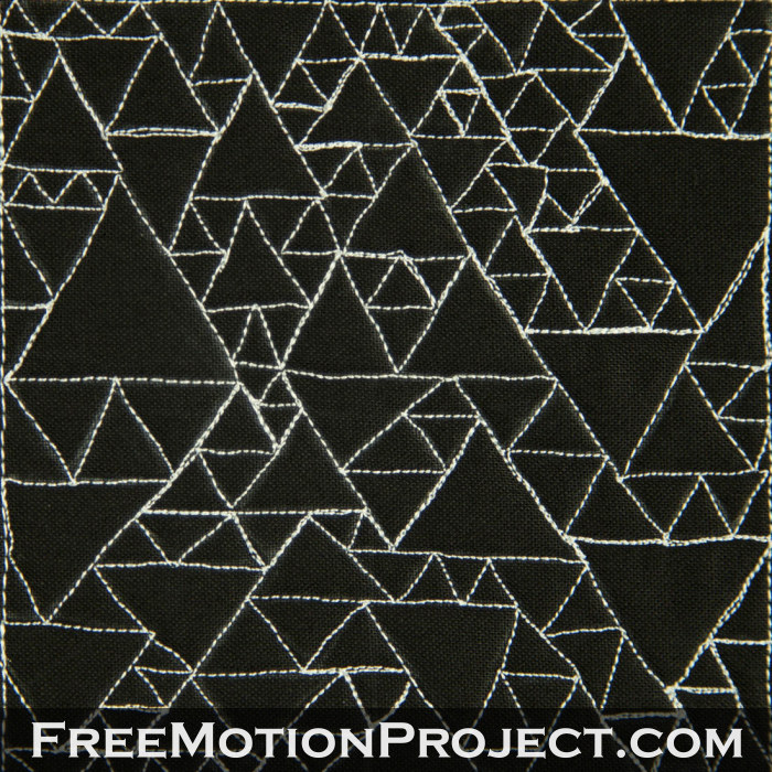 free motion quilting design triangle mosaic