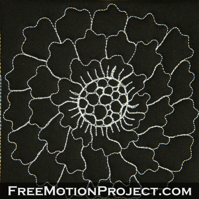 free motion quilting design flower ball