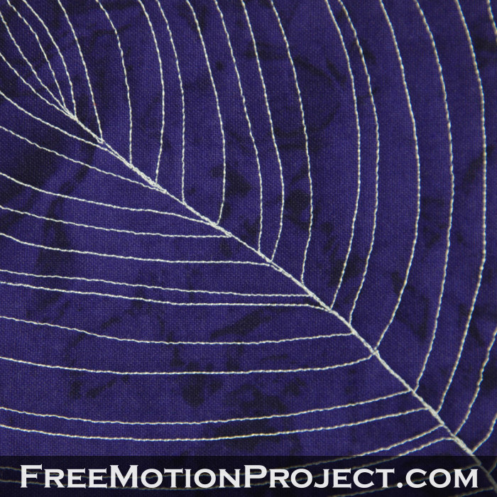 free motion quilting design leaf veins