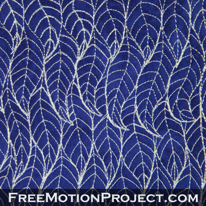free motion quilting design trailing leaves