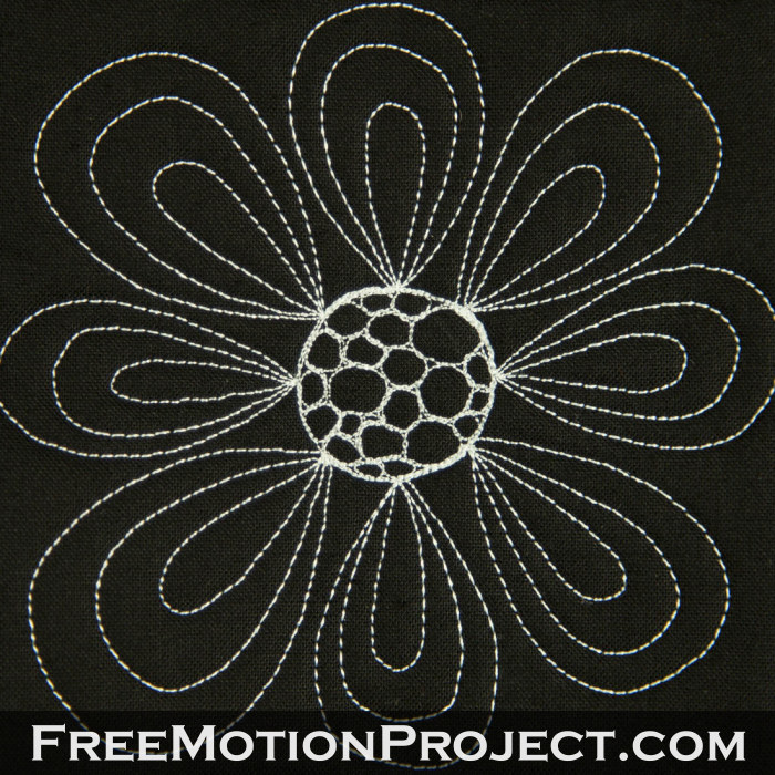 free motion quilting design paisley flower