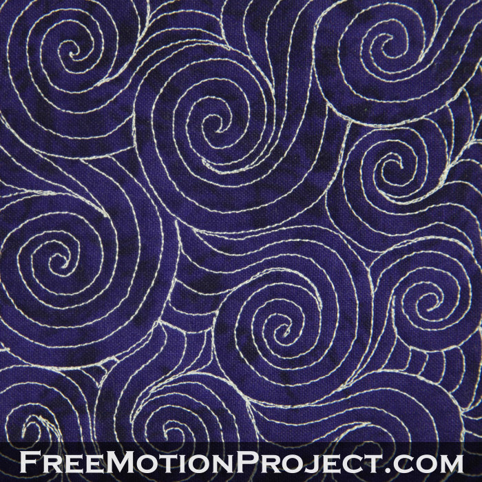 Free Motion Quilting Swirling Water Design