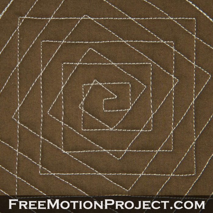 free motion quilting design spiral illusion