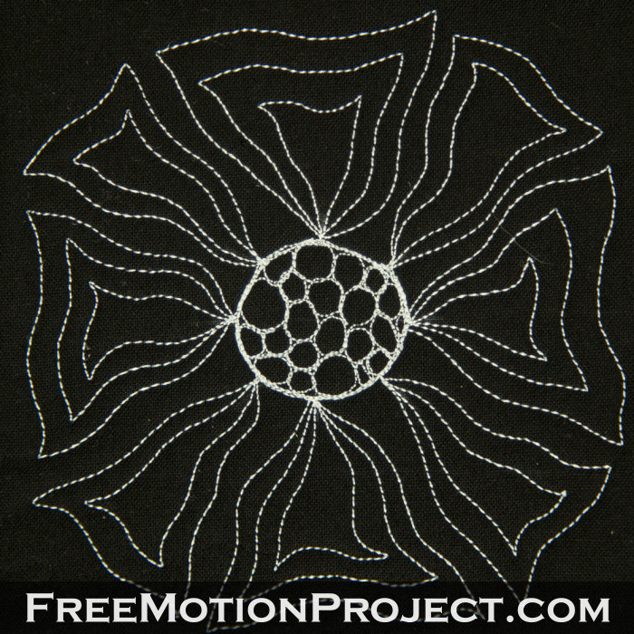 free motion quilting design strange flower