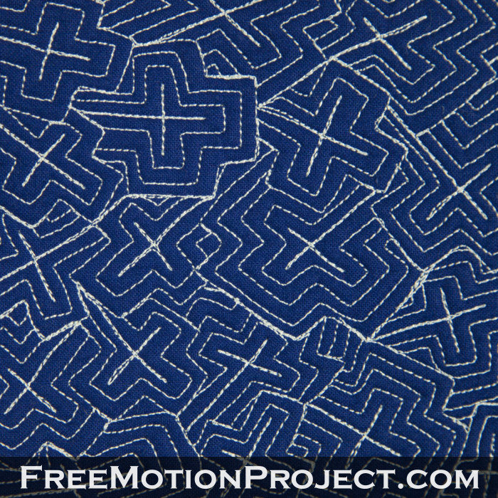 free motion quilting echo crosses design