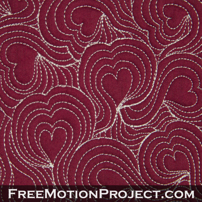 Heart Flow Free Motion Quilting Design