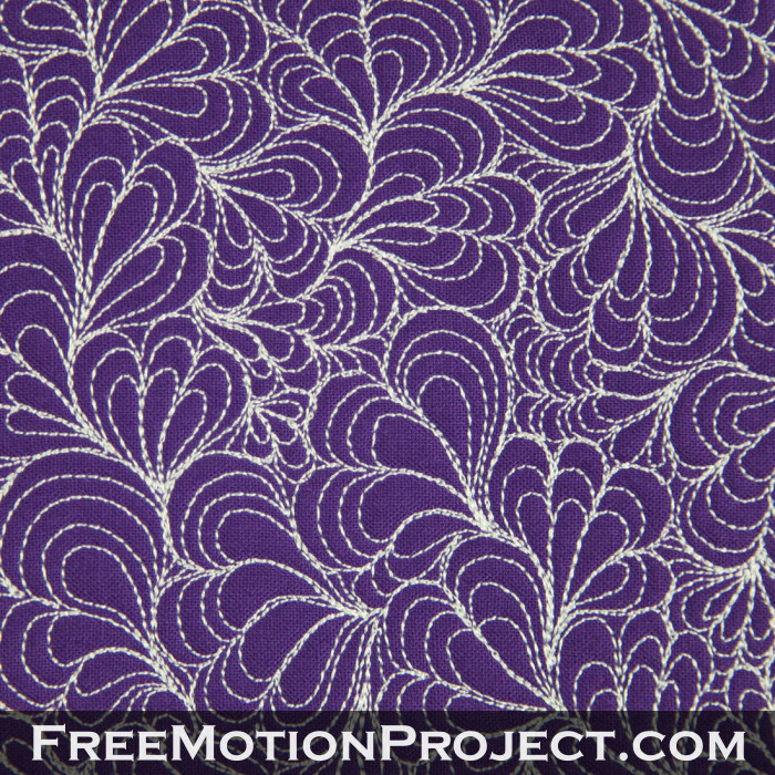 free motion quilting design feather fans