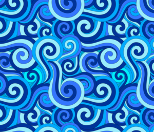 Ocean Swirls and Spirals in Blue
