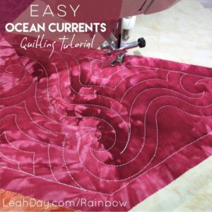 Learn how to machine quilt an easy quilting design in real quilt with Leah Day!
