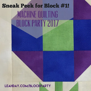 Sneak Peek of Machine Quilting Block Party Flower Festival Block 1