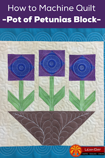 machine quilting | flower quilt block