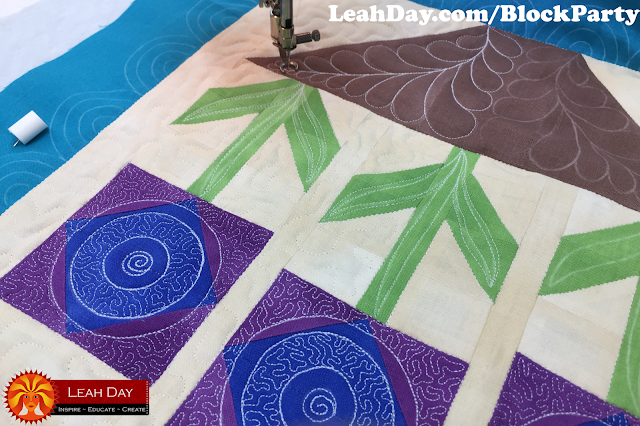 machine quilting | flower quilt block