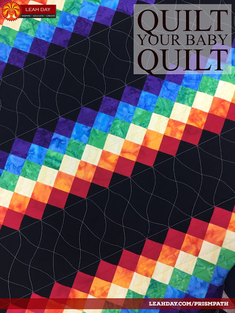 walking foot baby quilt by Leah Day