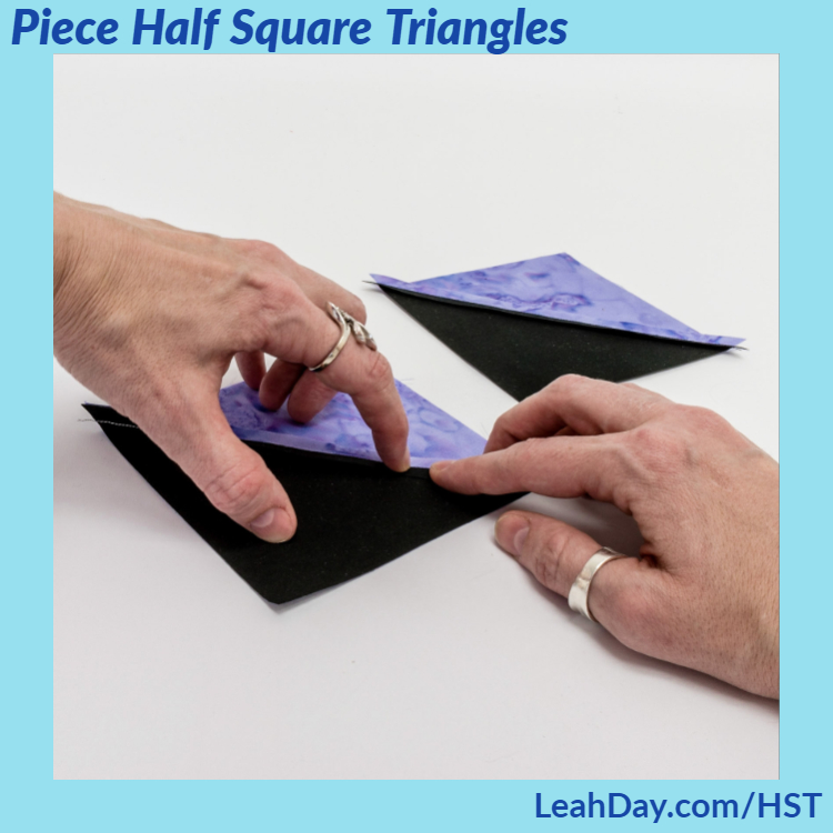 how to piece two half square triangles at a time