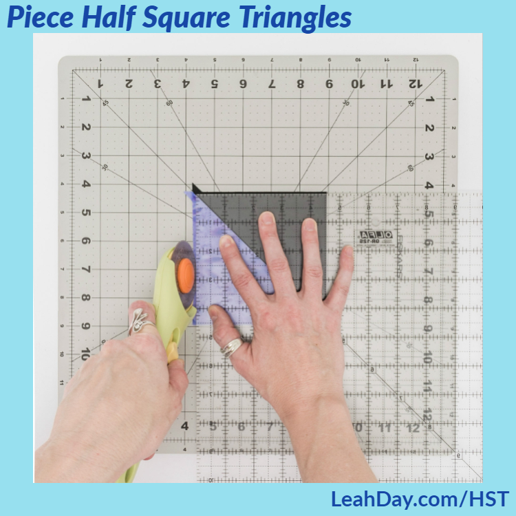how to piece two half square triangles at a time