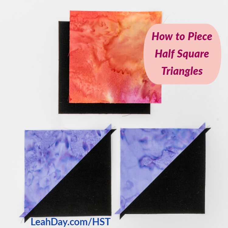 How to piece two half square triangles from two squares