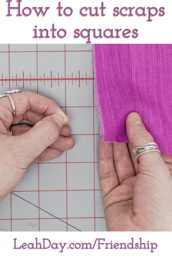 how to cut fabric scraps into squares
