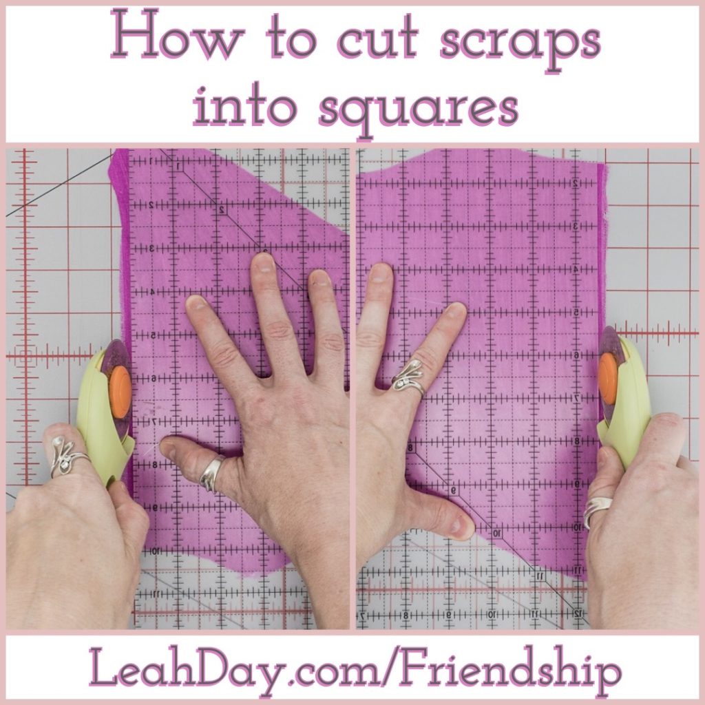 how to cut fabric scraps into patchwork quilt blocks
