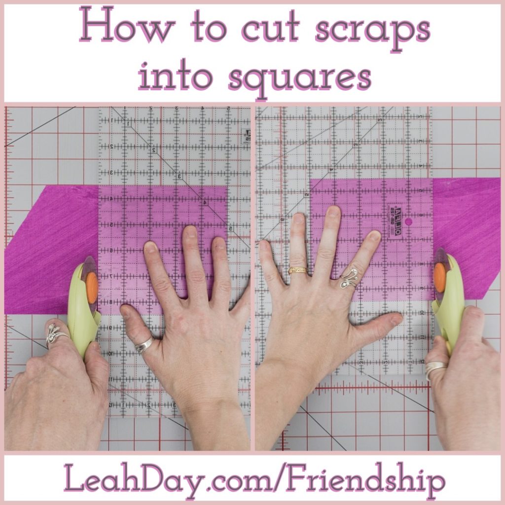 cut 5-inch squares from scraps