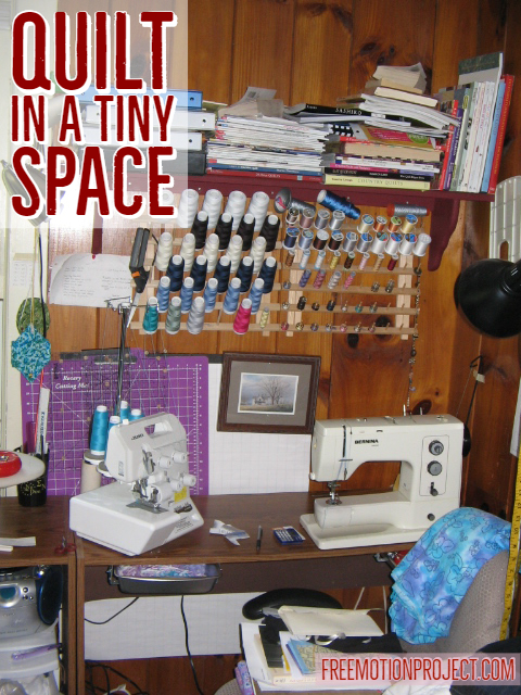 quilting in a tiny sewing space