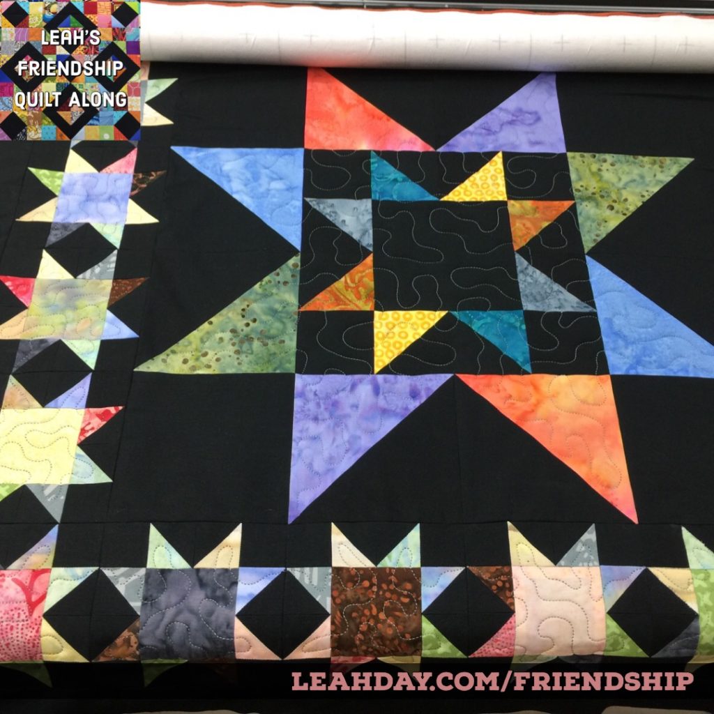Quilting a Scrappy Star Block on a Longarm Machine