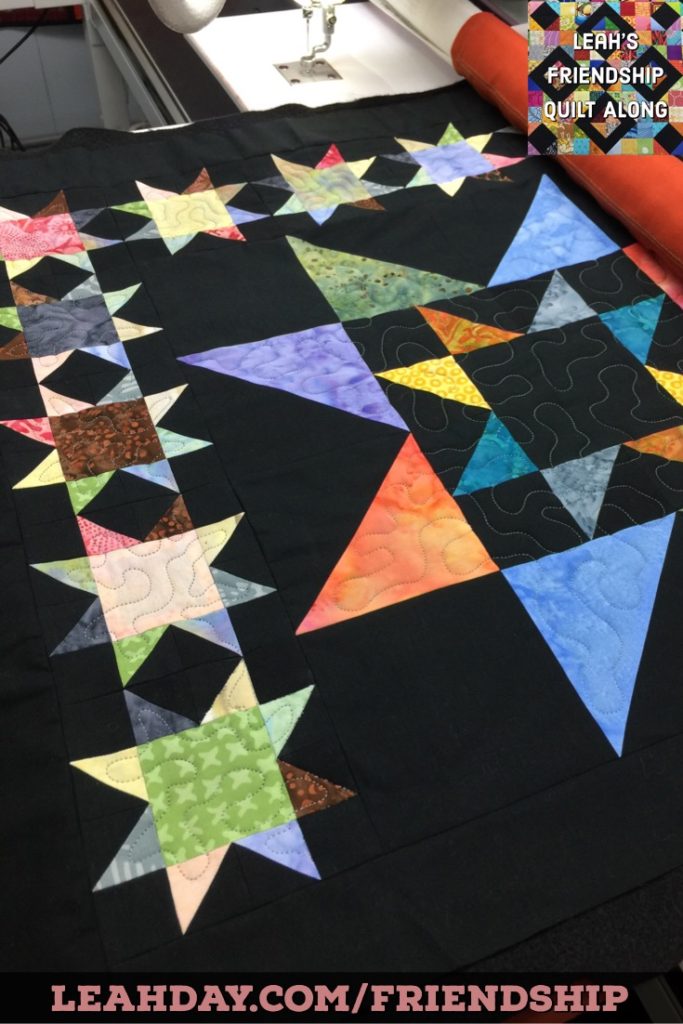 quilting on a longarm machine