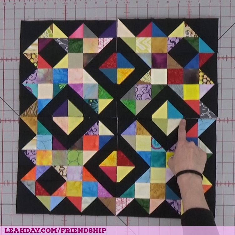 Matching Seams on a Scrappy Quilt Block