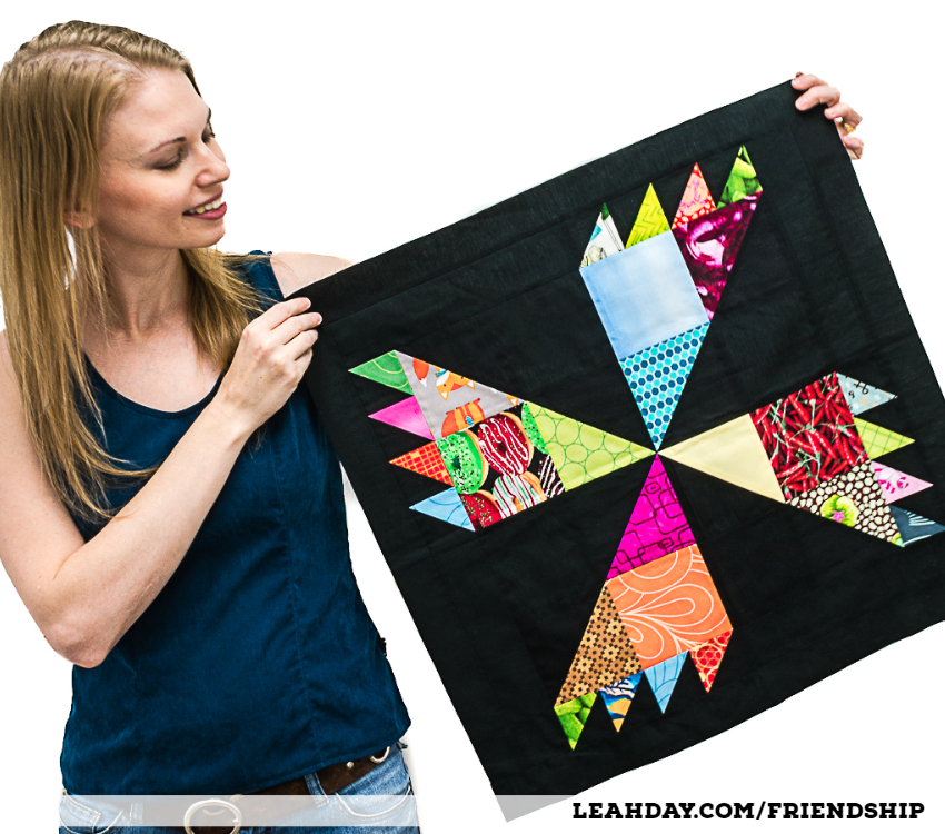 Scrappy pinwheel quilt with Leah Day