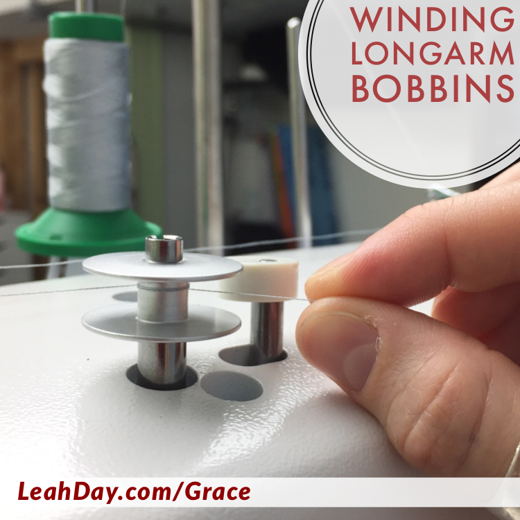 how to wind Grace Qnique longarm bobbins