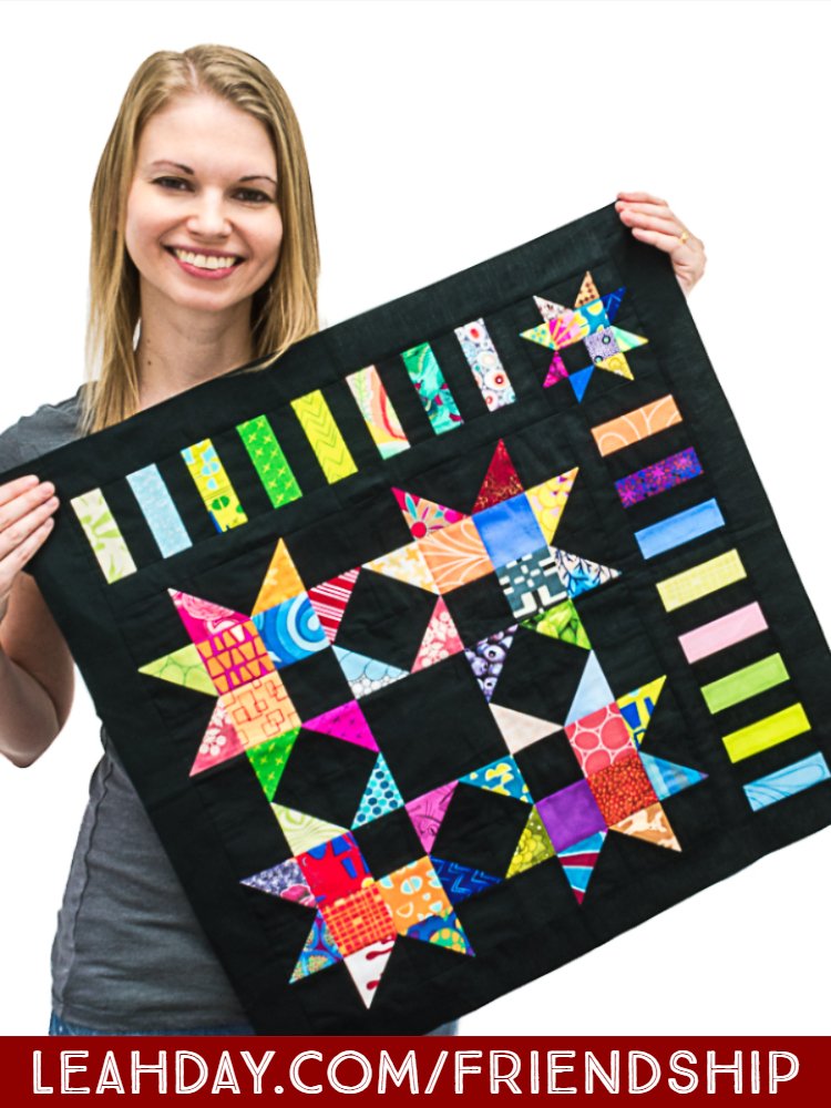 Quilting Fabric Black Background With Fun Quilt Pattern Squares 