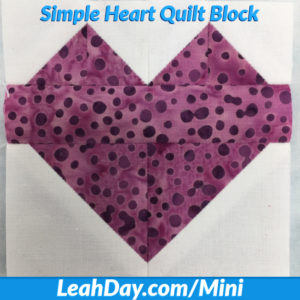 Simple Heart Shaped Patchwork Quilt Block