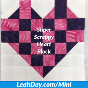 Super Scrappy Heart Shaped Quilt Block