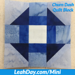 Churn Dash Mini Patchwork Quilt Block