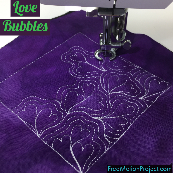 love bubbles free motion quilting design