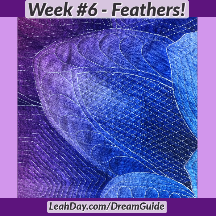 Quilting Feathers in the Dream Big Quilt Along