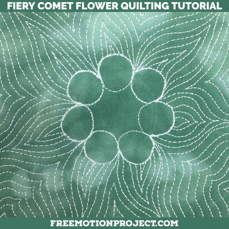 Fiery Comet Flower Quilting Design