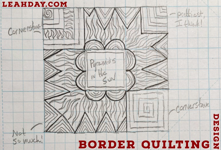 Border Quilting Design Pyramids in the Sun