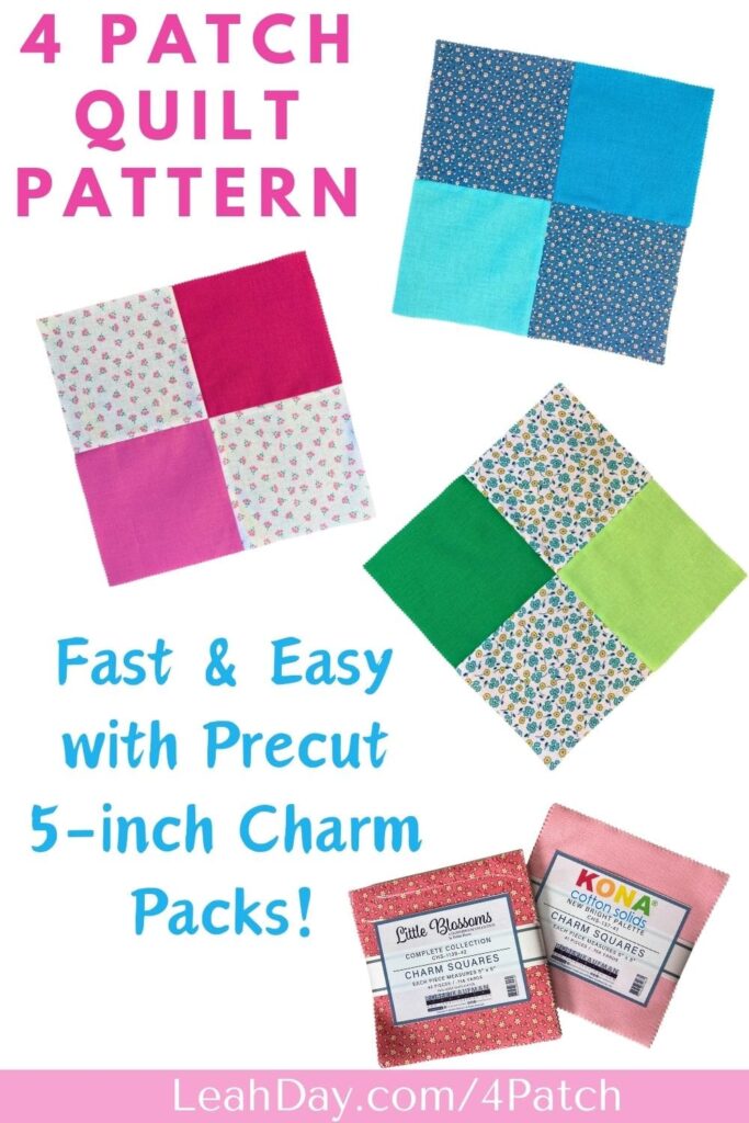 Four Patch Quilt Pattern Precut Charm Packs